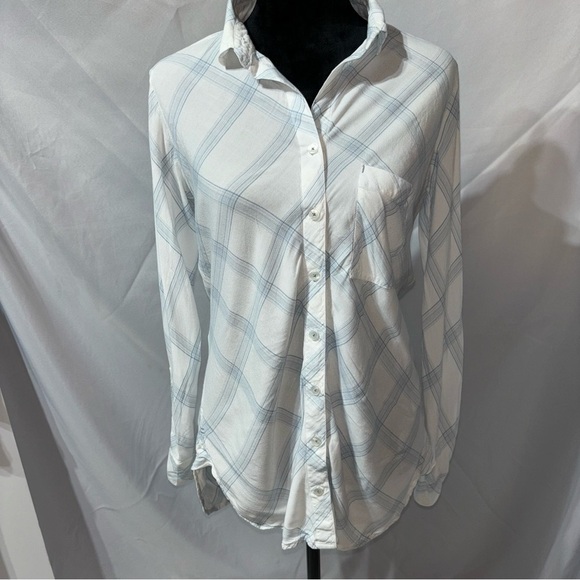 2/$30 Michael Kors Collection MK Button Down Long Sleeve Plaid Shirt Size:XS - Picture 1 of 13